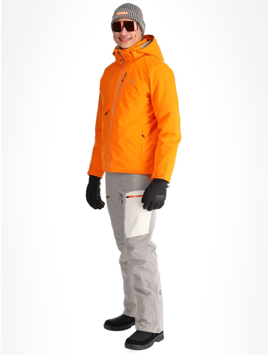 Spyder Tripoint ski jacket men Orange Shock black