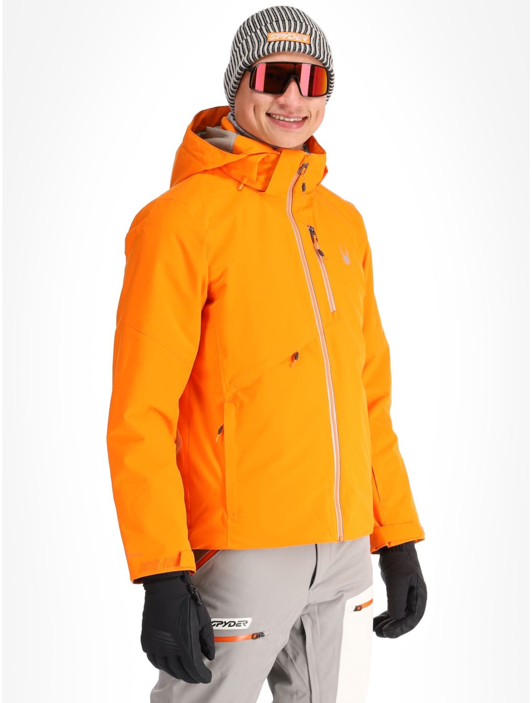 Spyder, Tripoint ski jacket men Orange Shock black 