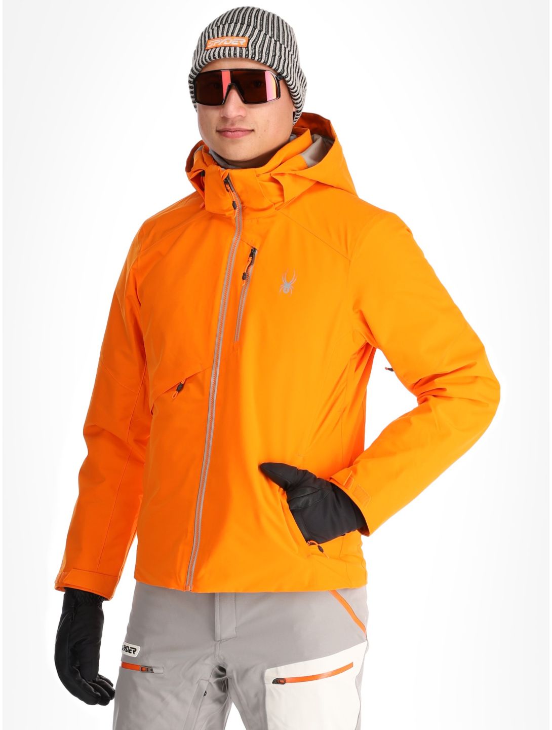 Spyder, Tripoint ski jacket men Orange Shock black 