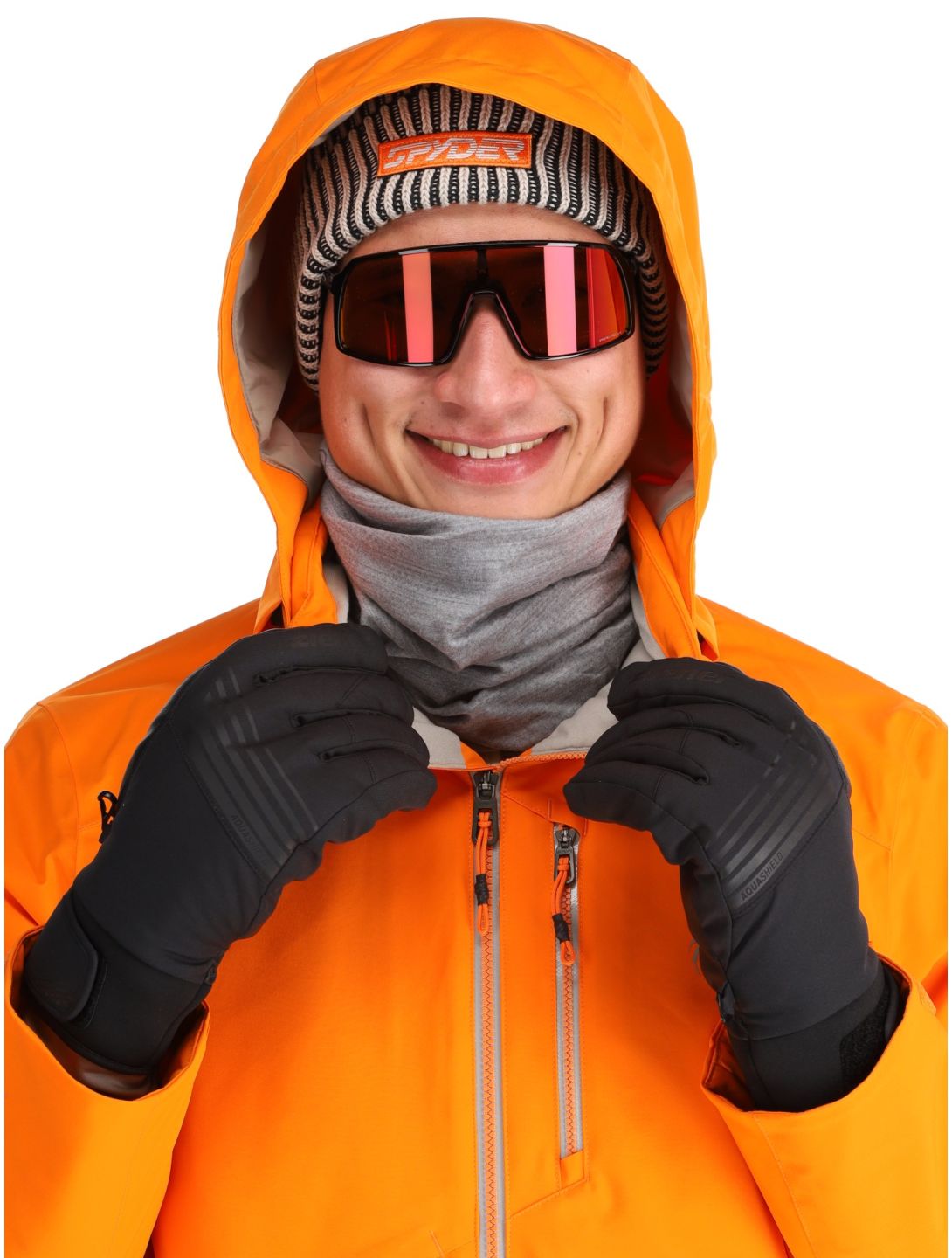 Spyder, Tripoint ski jacket men Orange Shock black 