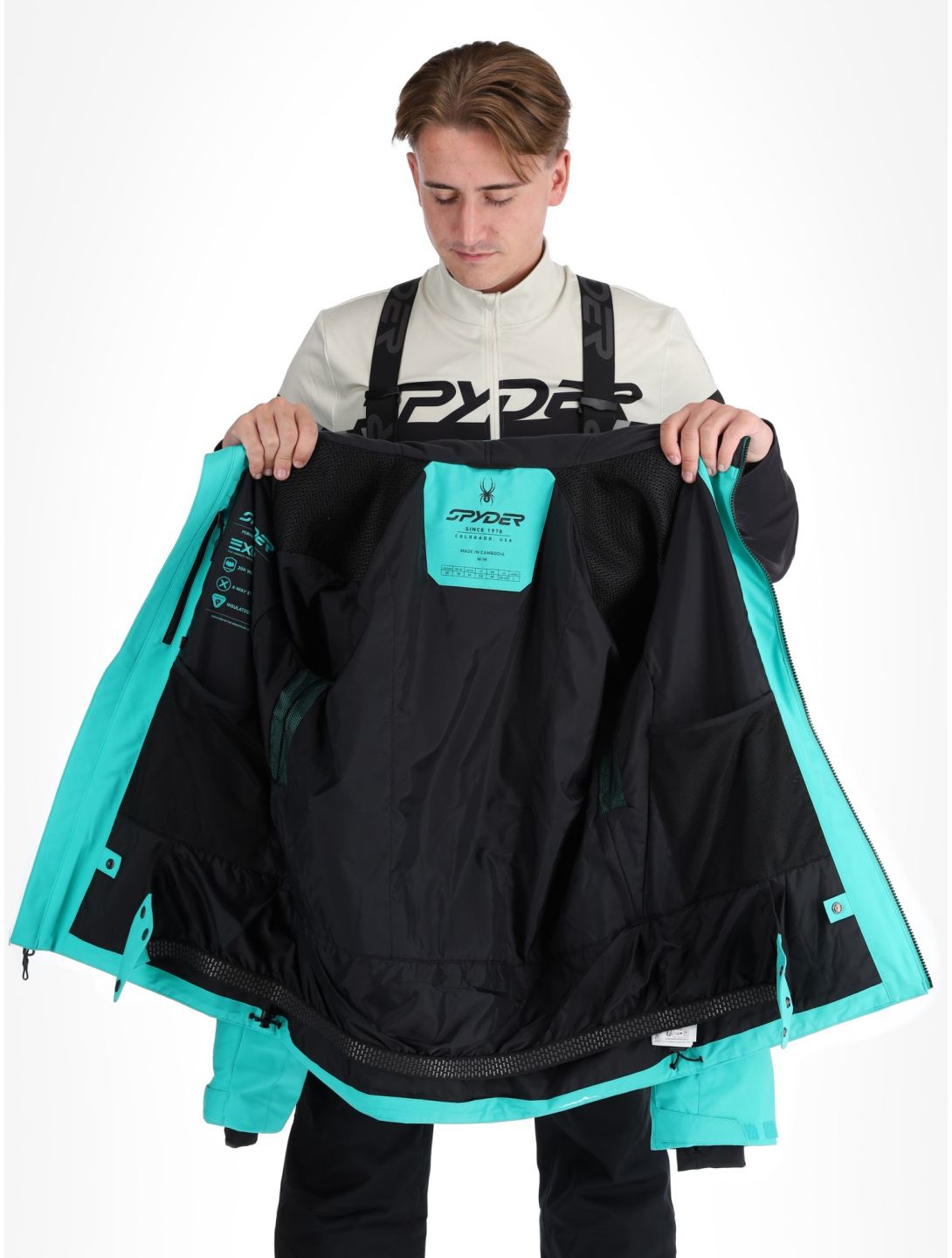 Spyder, Tripoint ski jacket men Teal Green green 