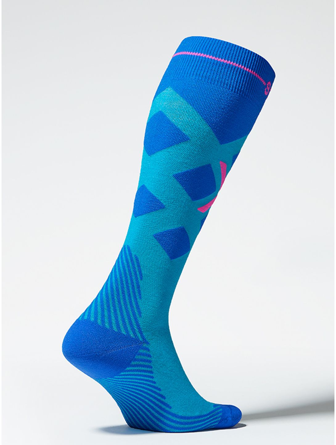 Stox, Merino Skiing compression socks women Turquoise / Cobalt blue 