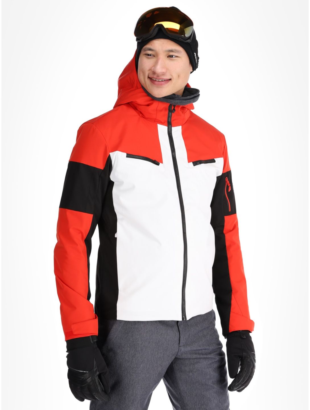 Sun Valley, Draggo ski jacket men Blanc red, white 