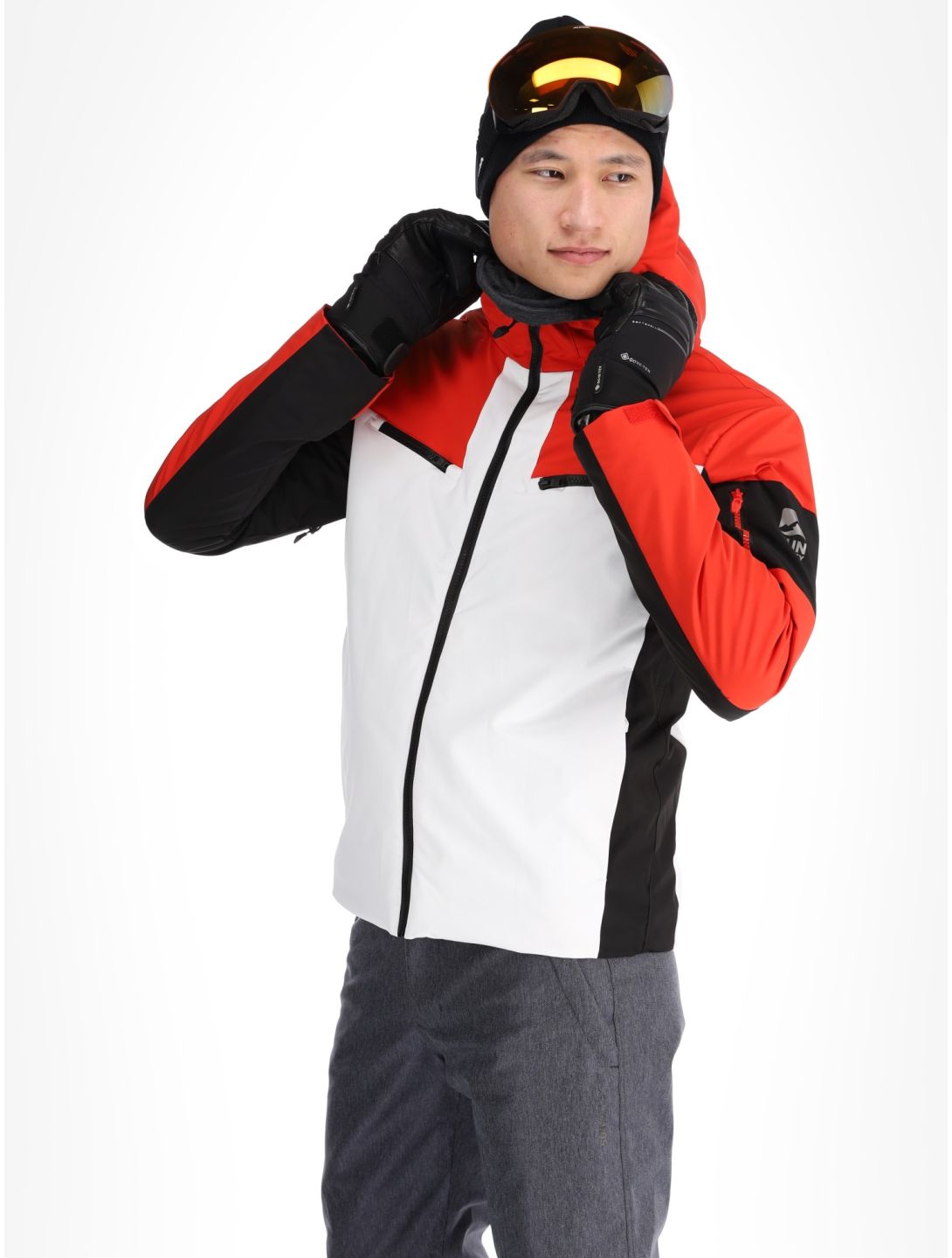 Sun Valley, Draggo ski jacket men Blanc red, white 