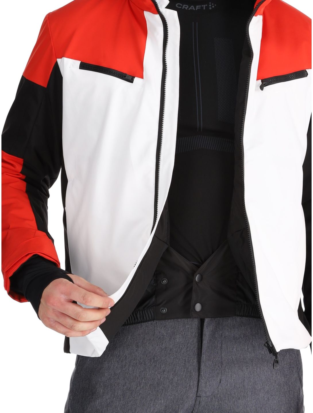 Sun Valley, Draggo ski jacket men Blanc red, white 