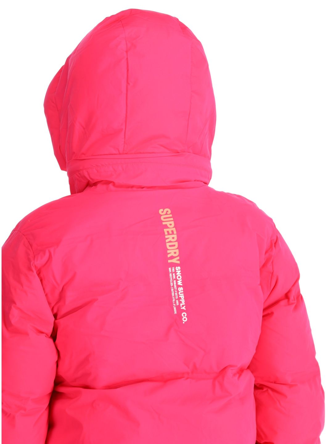 Superdry, Hooded Ski Boxy Puffer ski jacket women Hyper Fire Pink pink 