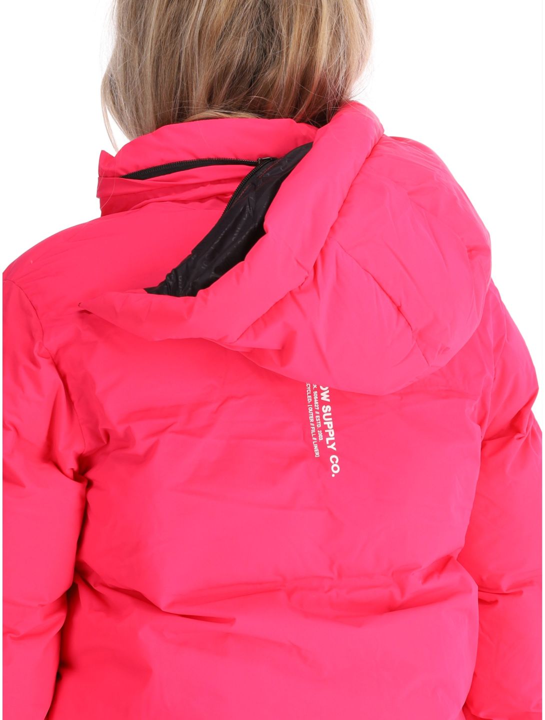 Superdry, Hooded Ski Boxy Puffer ski jacket women Hyper Fire Pink pink 