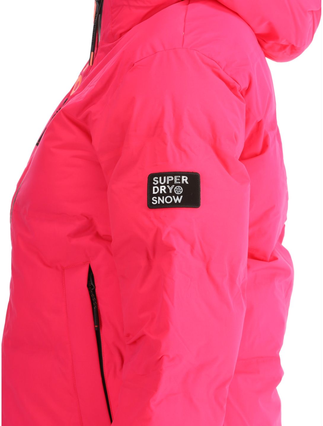 Superdry, Hooded Ski Boxy Puffer ski jacket women Hyper Fire Pink pink 