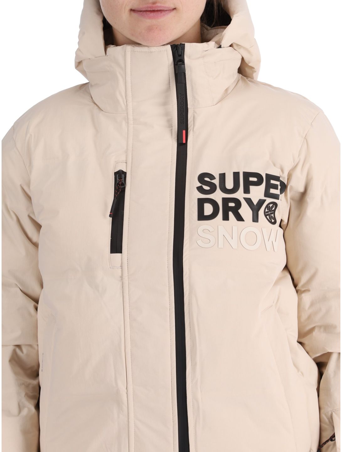 Superdry, Hooded Ski Boxy Puffer ski jacket women Off Grey grey 