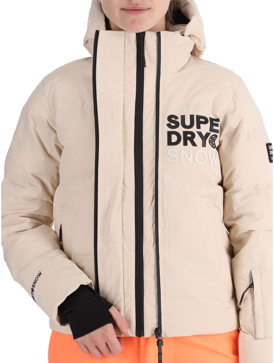 Superdry, Hooded Ski Boxy Puffer ski jacket women Off Grey grey 