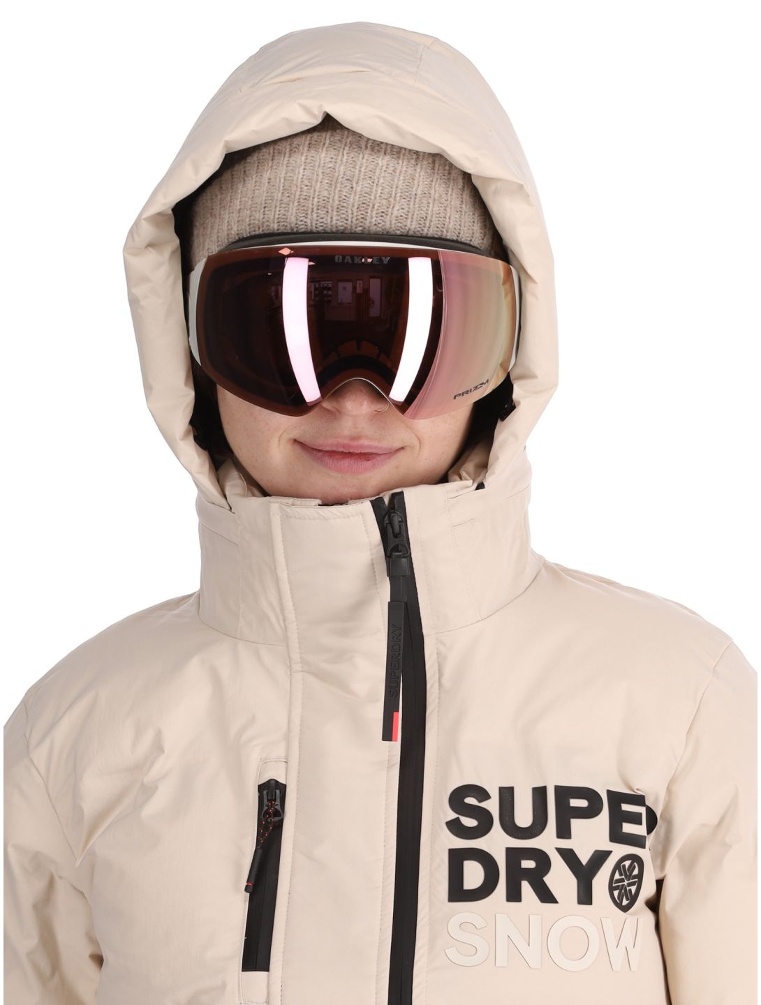 Superdry, Hooded Ski Boxy Puffer ski jacket women Off Grey grey 