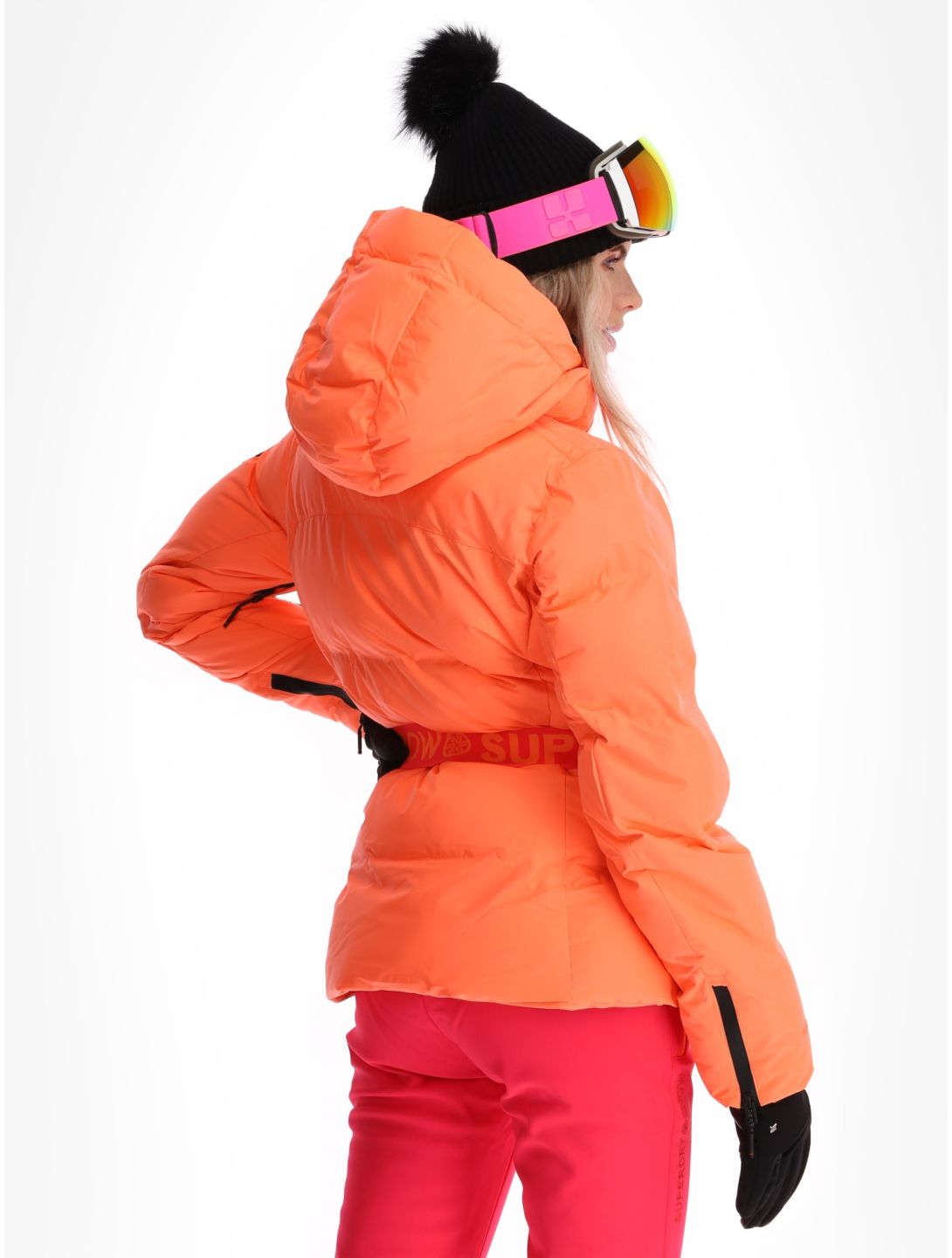 Superdry, Ski Luxe Puffer ski jacket women Pastelline Coral pink 