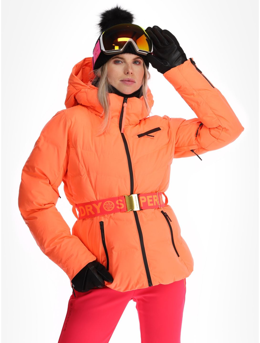 Superdry, Ski Luxe Puffer ski jacket women Pastelline Coral pink 