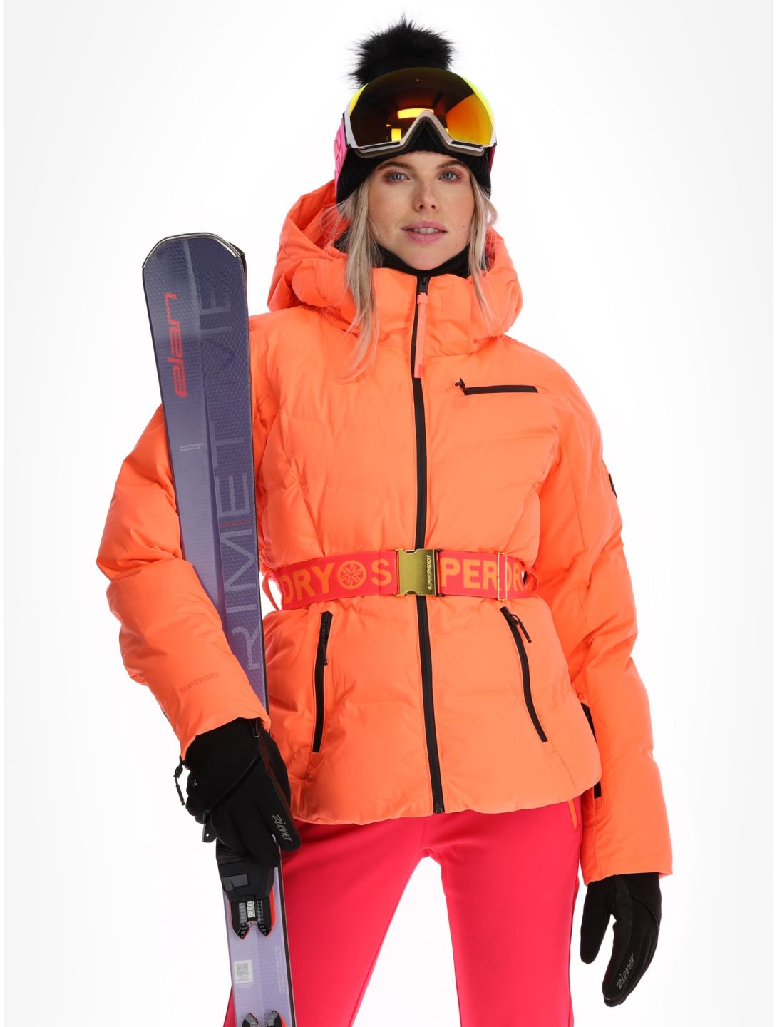 Superdry, Ski Luxe Puffer ski jacket women Pastelline Coral pink 