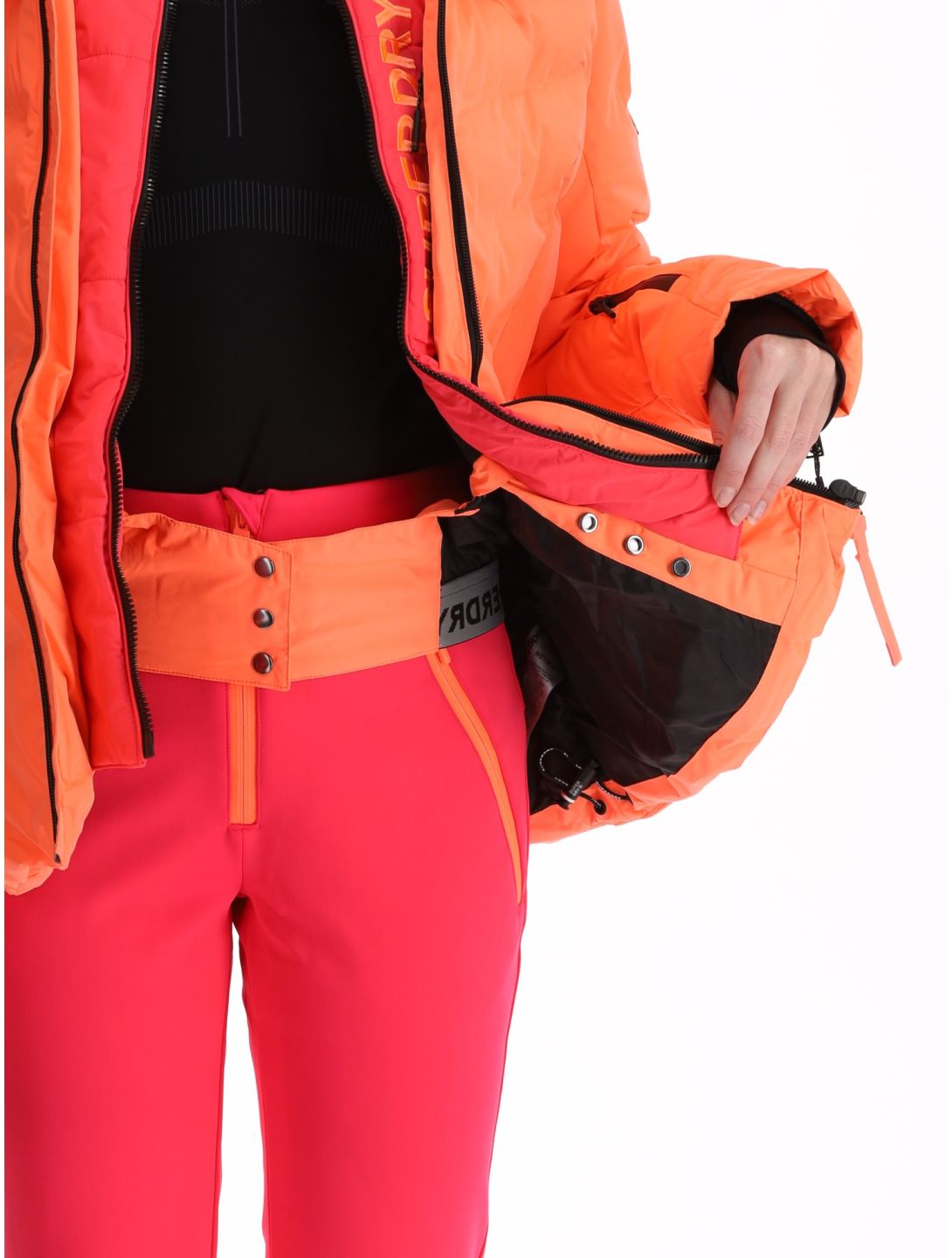 Superdry, Ski Luxe Puffer ski jacket women Pastelline Coral pink 