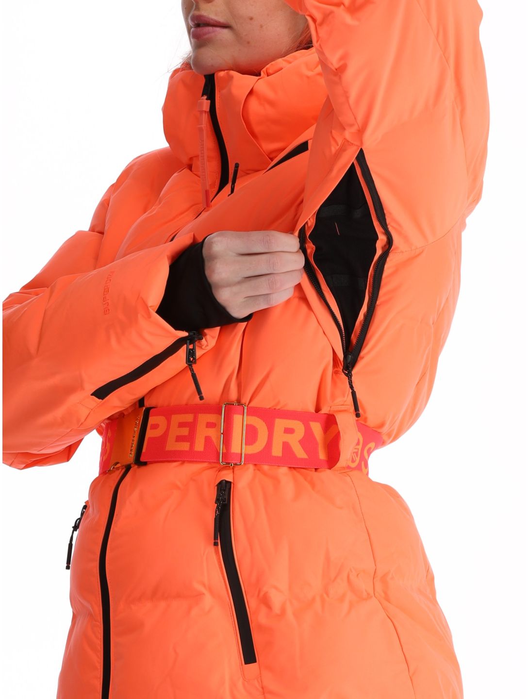 Superdry, Ski Luxe Puffer ski jacket women Pastelline Coral pink 