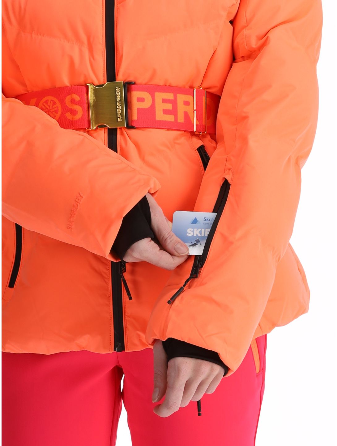 Superdry, Ski Luxe Puffer ski jacket women Pastelline Coral pink 