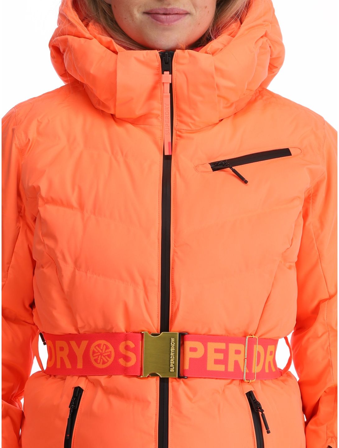 Superdry, Ski Luxe Puffer ski jacket women Pastelline Coral pink 