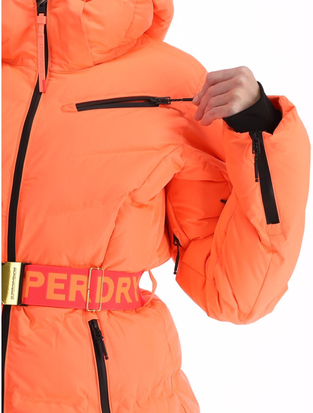 Superdry, Ski Luxe Puffer ski jacket women Pastelline Coral pink 