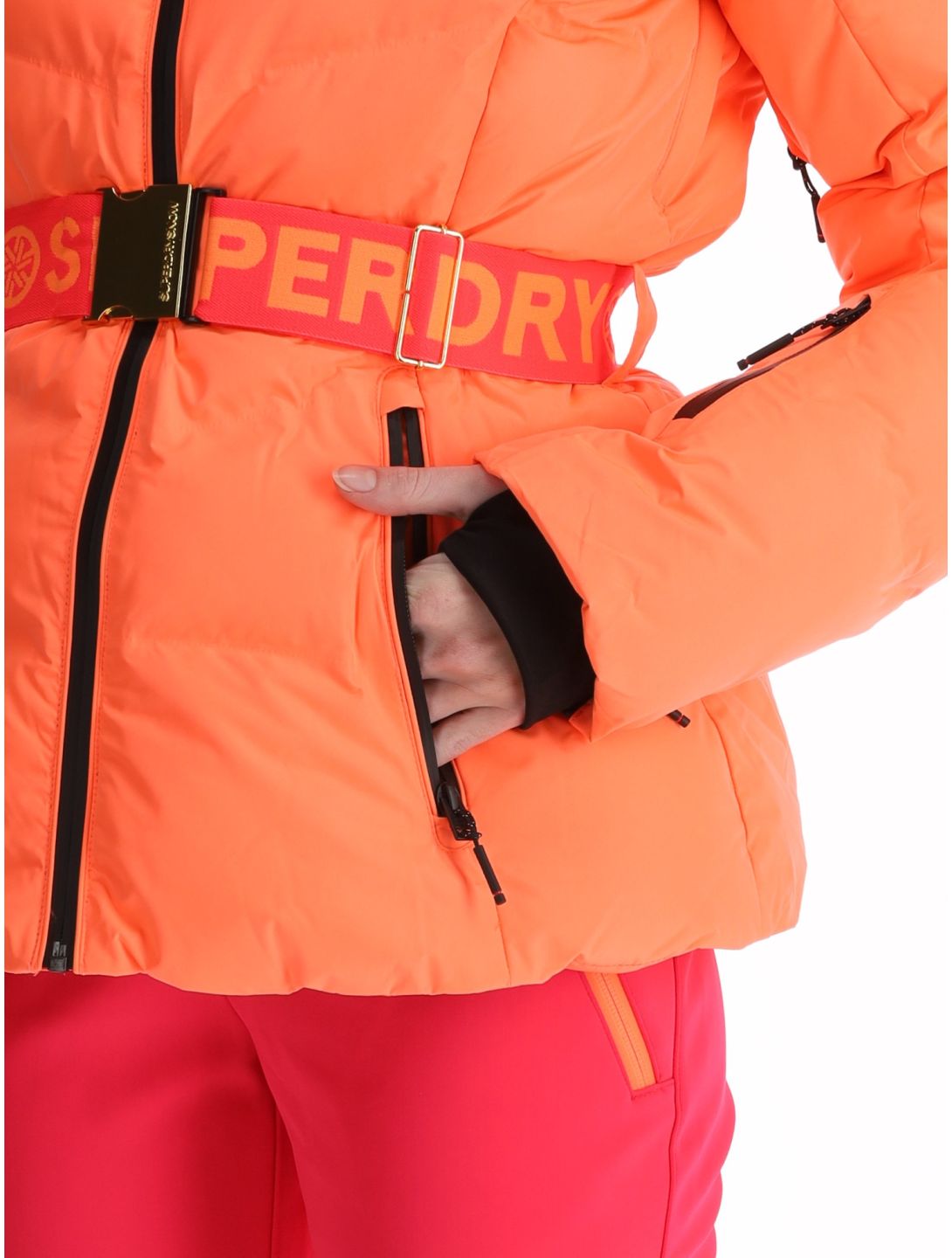 Superdry, Ski Luxe Puffer ski jacket women Pastelline Coral pink 