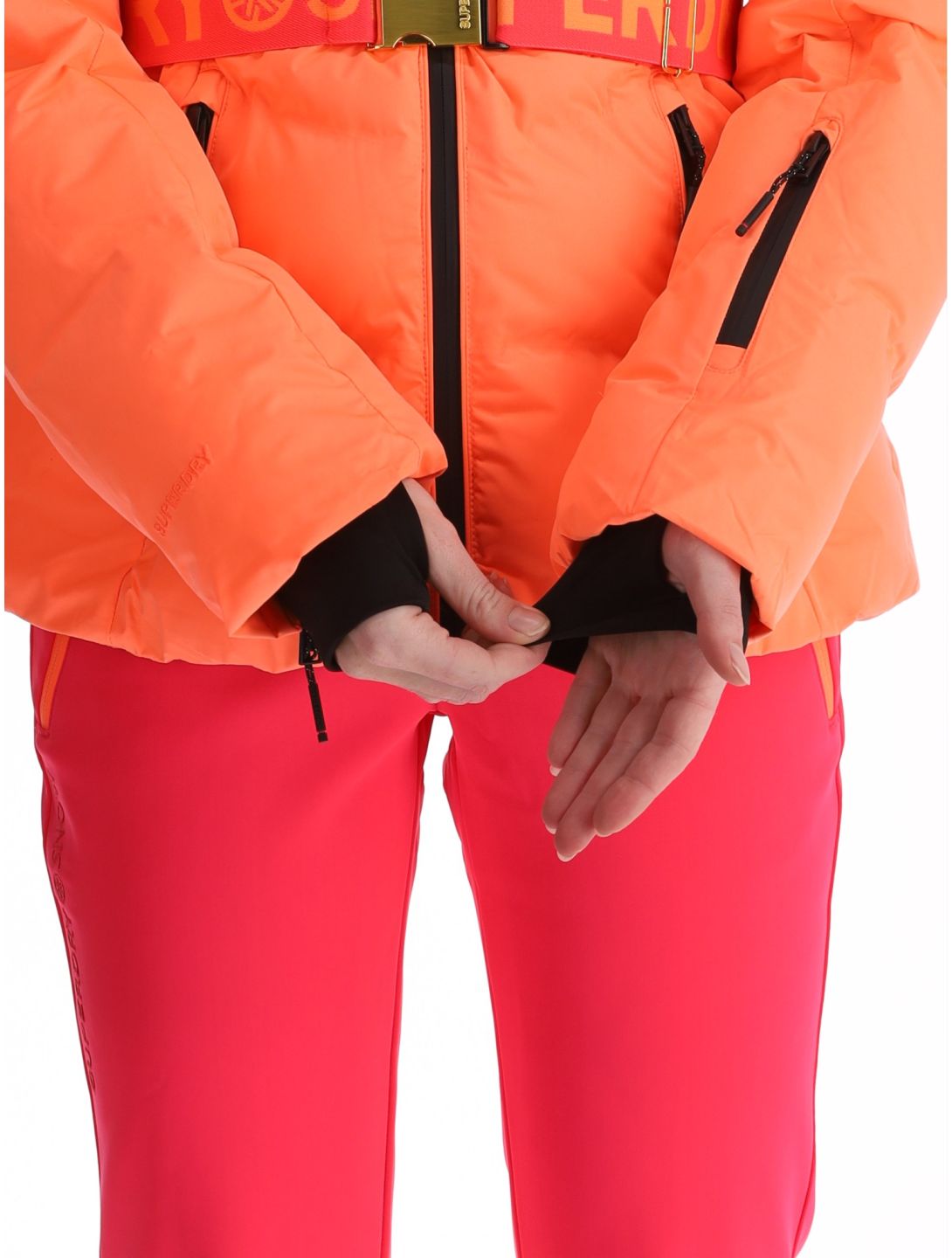 Superdry, Ski Luxe Puffer ski jacket women Pastelline Coral pink 