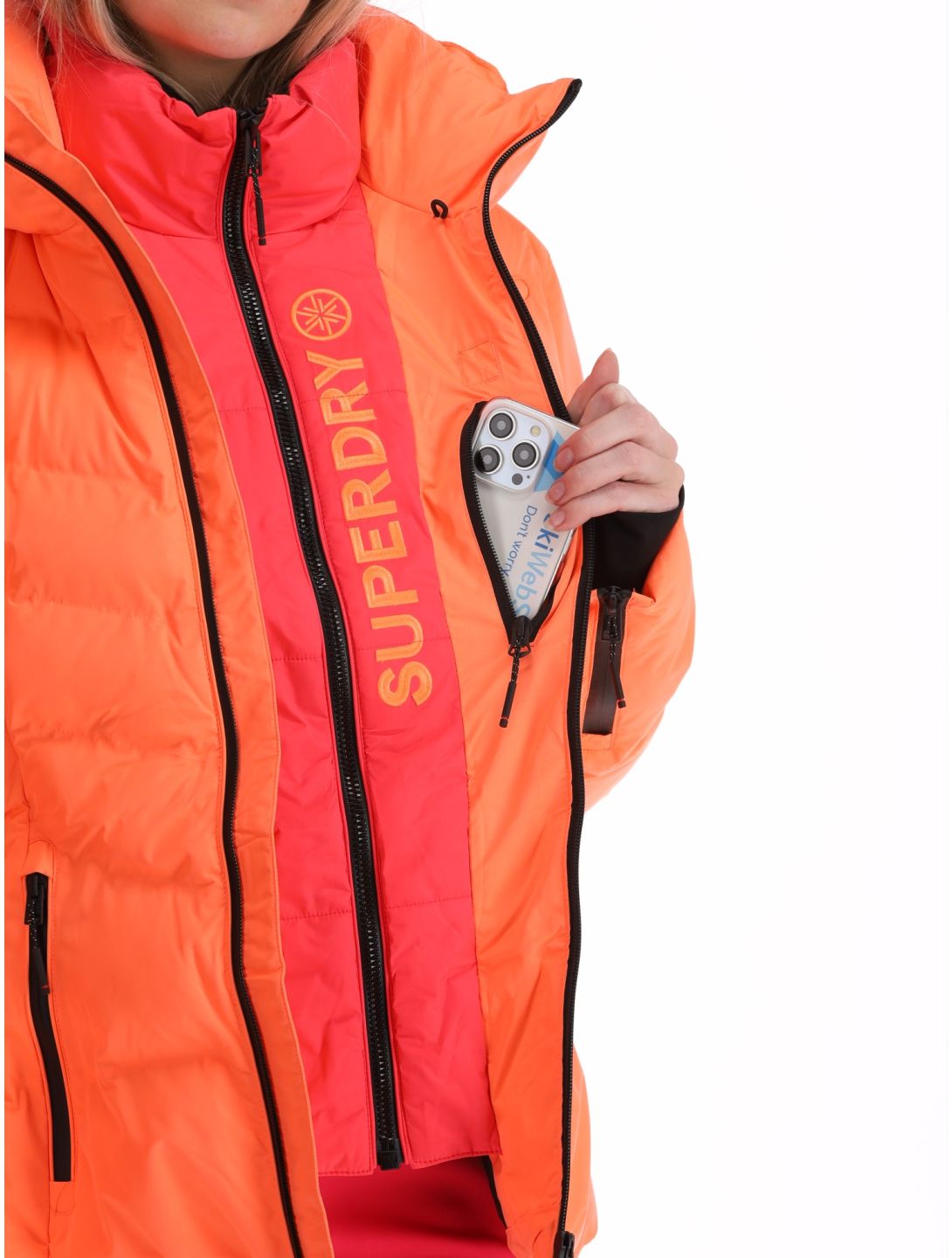 Superdry, Ski Luxe Puffer ski jacket women Pastelline Coral pink 