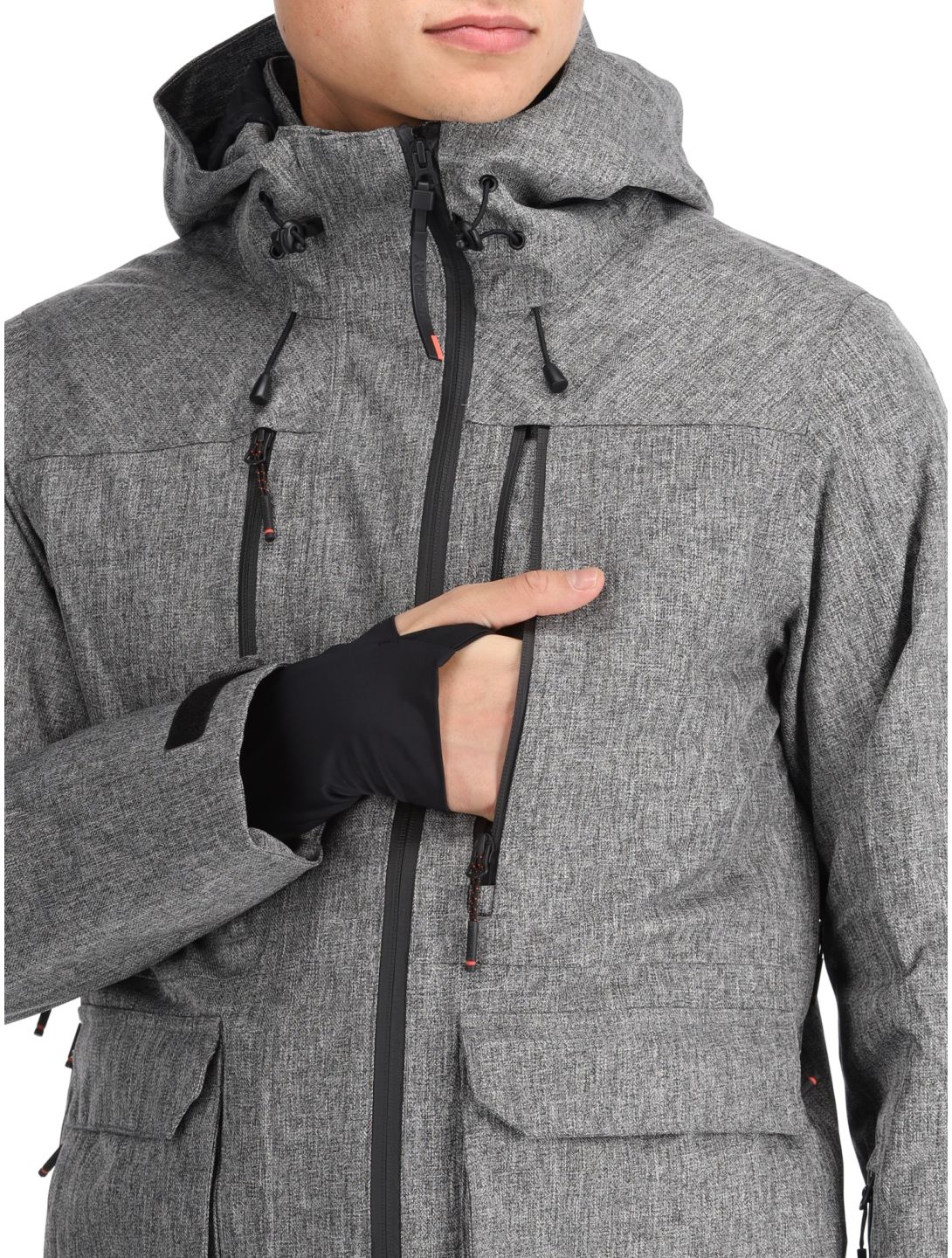 Superdry, Ski Peak Rescue ski jacket men Dark Grey Marl grey 