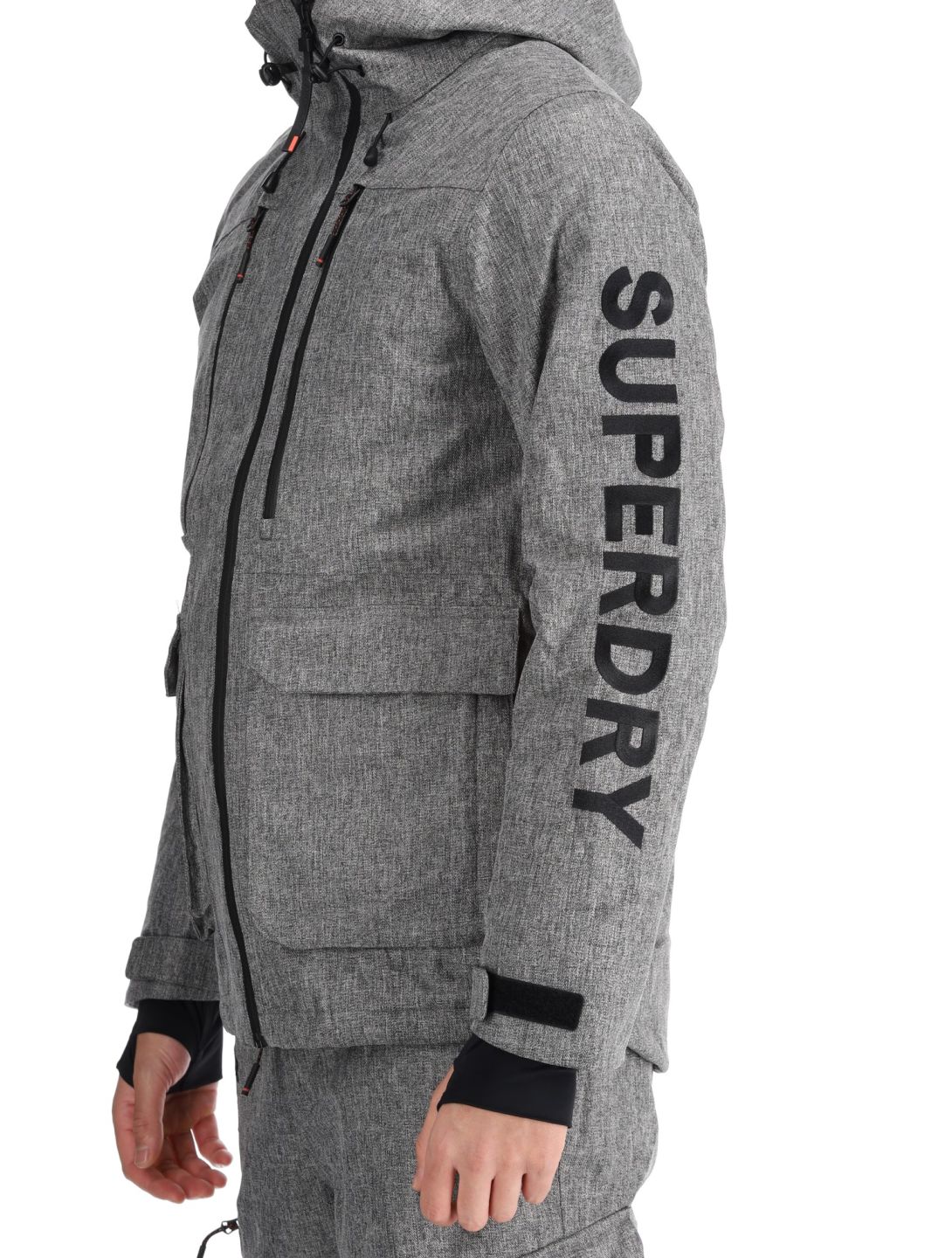 Superdry, Ski Peak Rescue ski jacket men Dark Grey Marl grey 