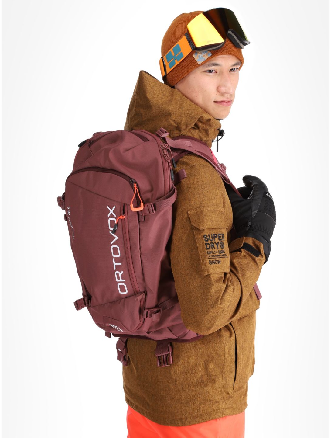 Superdry, Ski Peak Rescue ski jacket men Tobacco Brown Marl brown 