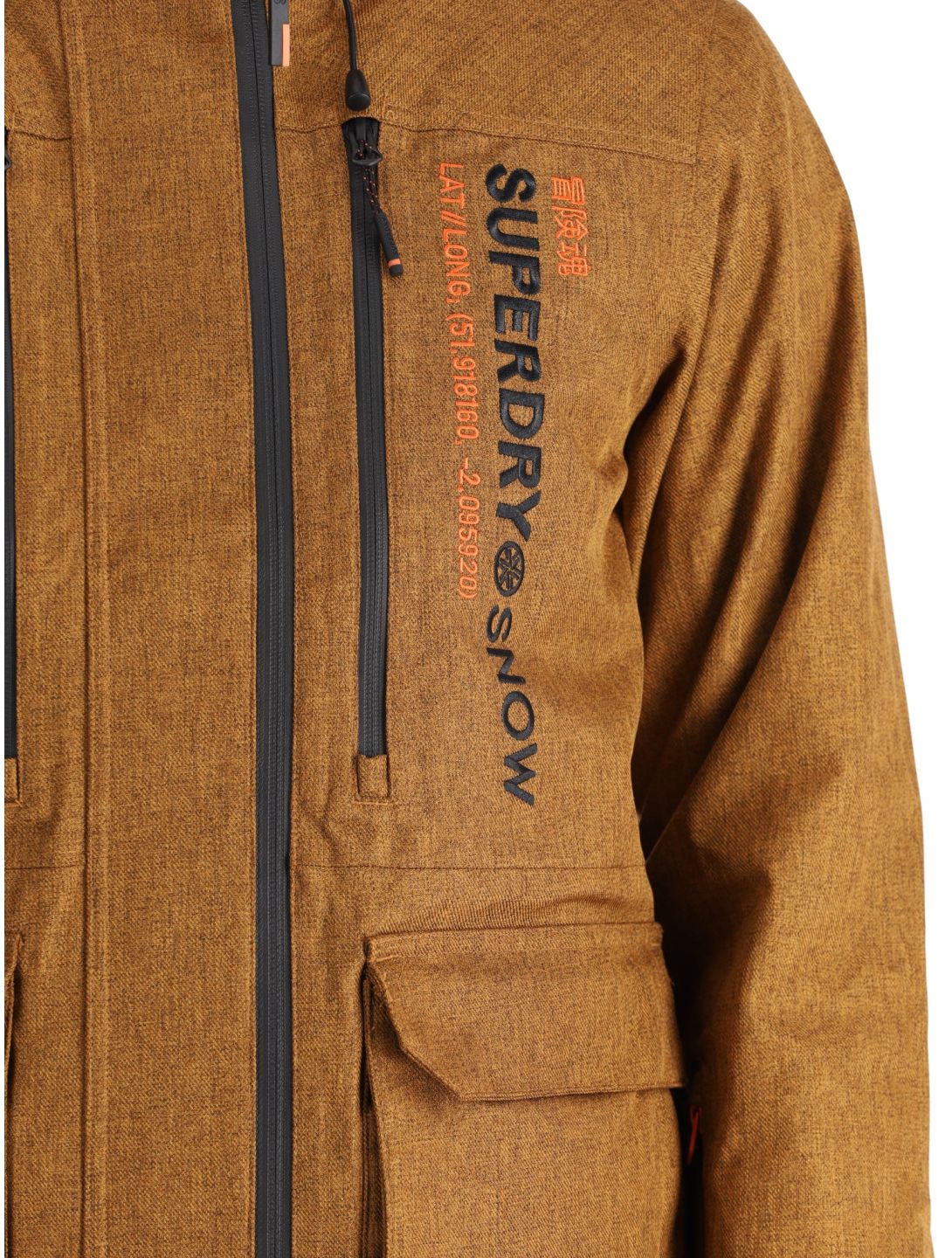 Superdry, Ski Peak Rescue ski jacket men Tobacco Brown Marl brown 