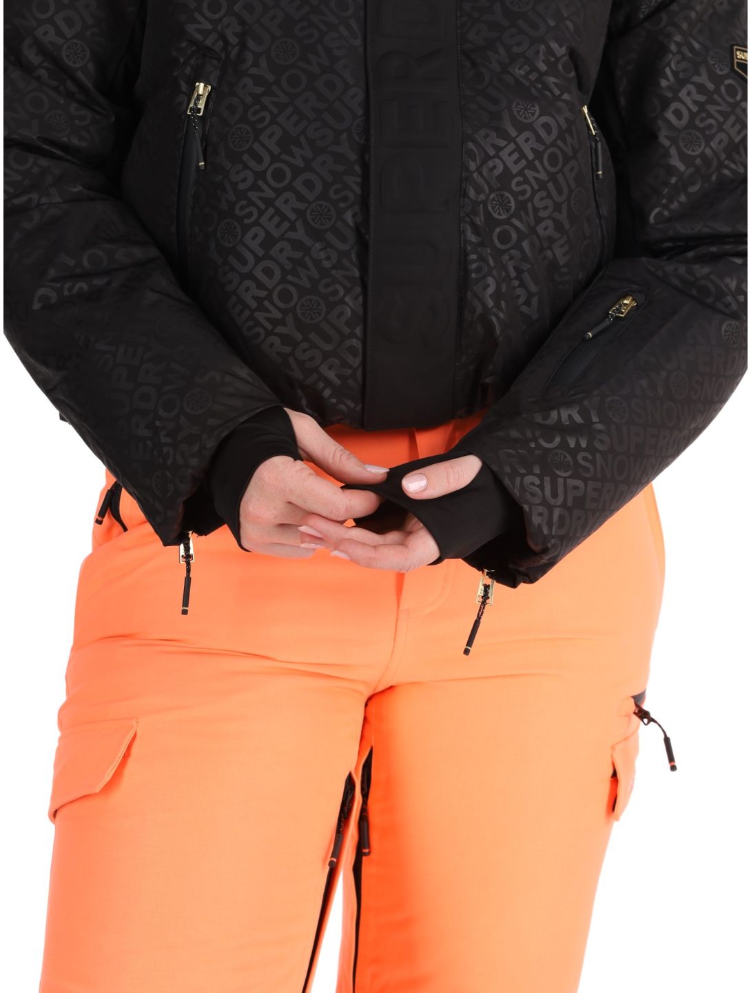 Superdry, Ski Slalom Puffer ski jacket women Superdry Monogram Black Luxe black, white 