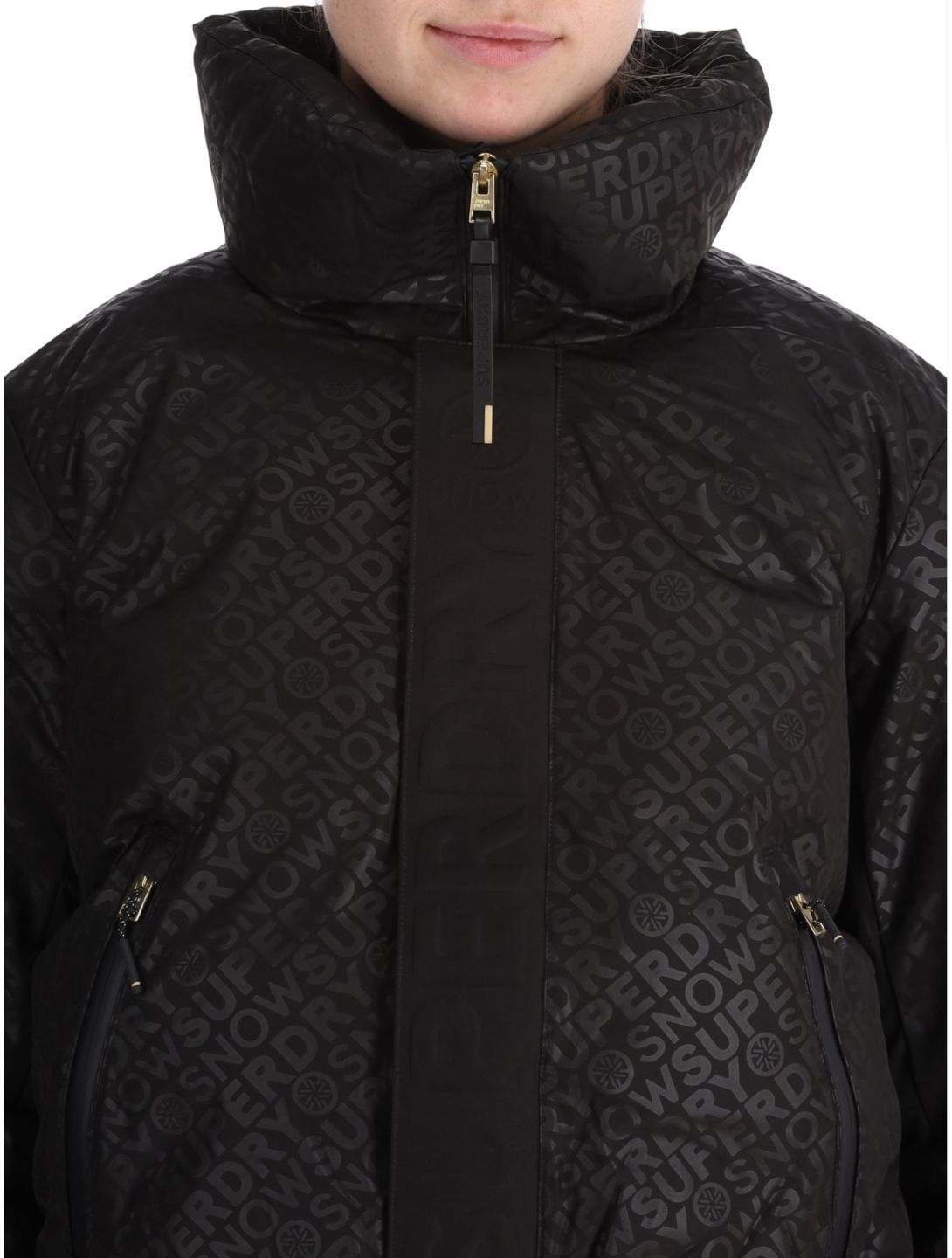 Superdry, Ski Slalom Puffer ski jacket women Superdry Monogram Black Luxe black, white 