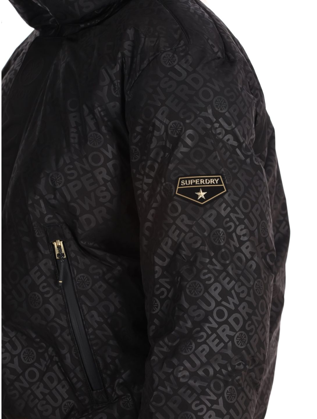 Superdry, Ski Slalom Puffer ski jacket women Superdry Monogram Black Luxe black, white 