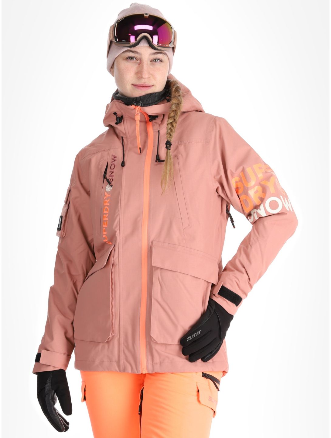 Superdry, Ski Ultimate Rescue ski jacket women Ash Rose pink 