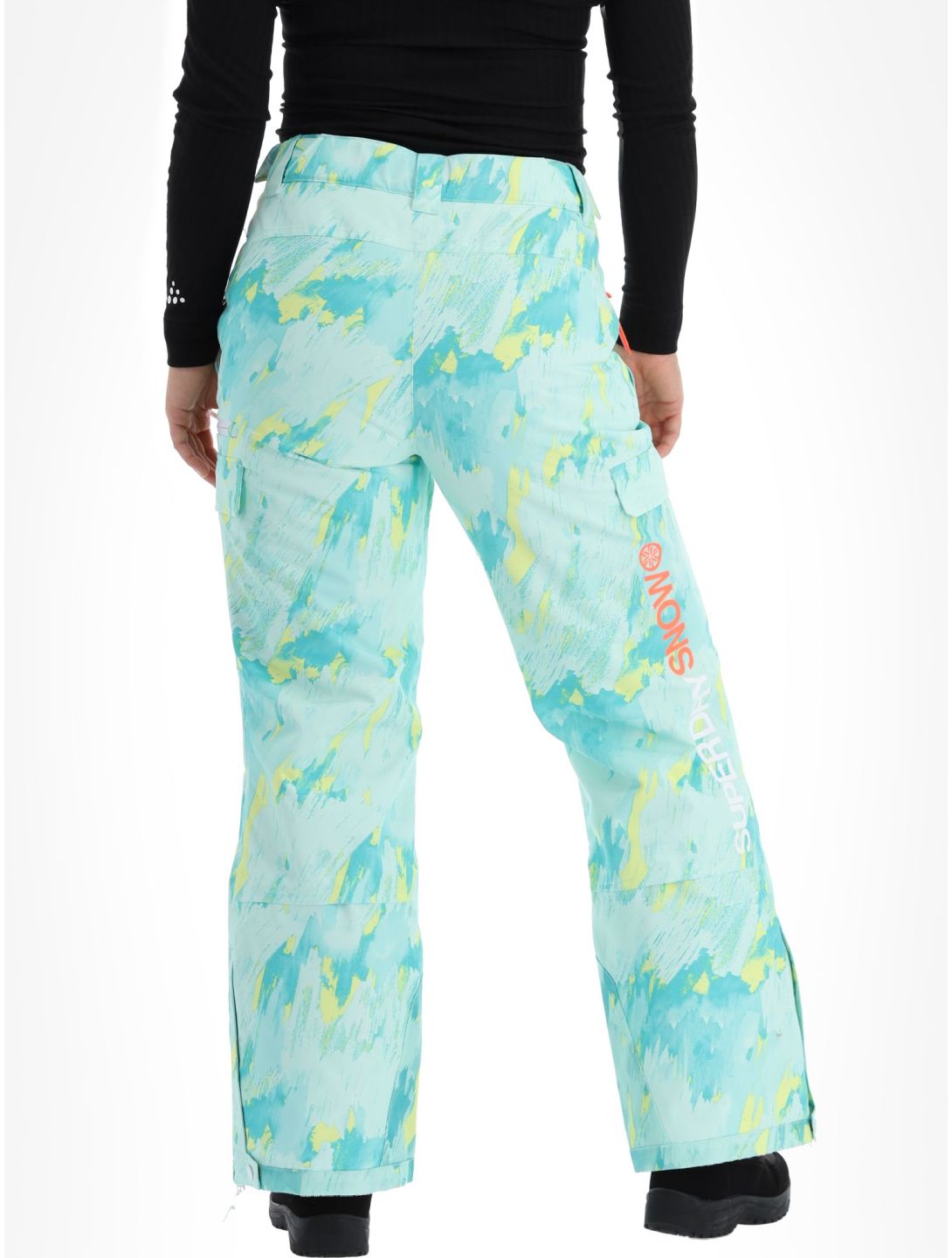 Superdry, Ski Ultimate Rescue ski pants women Abstract Teal Lime green 