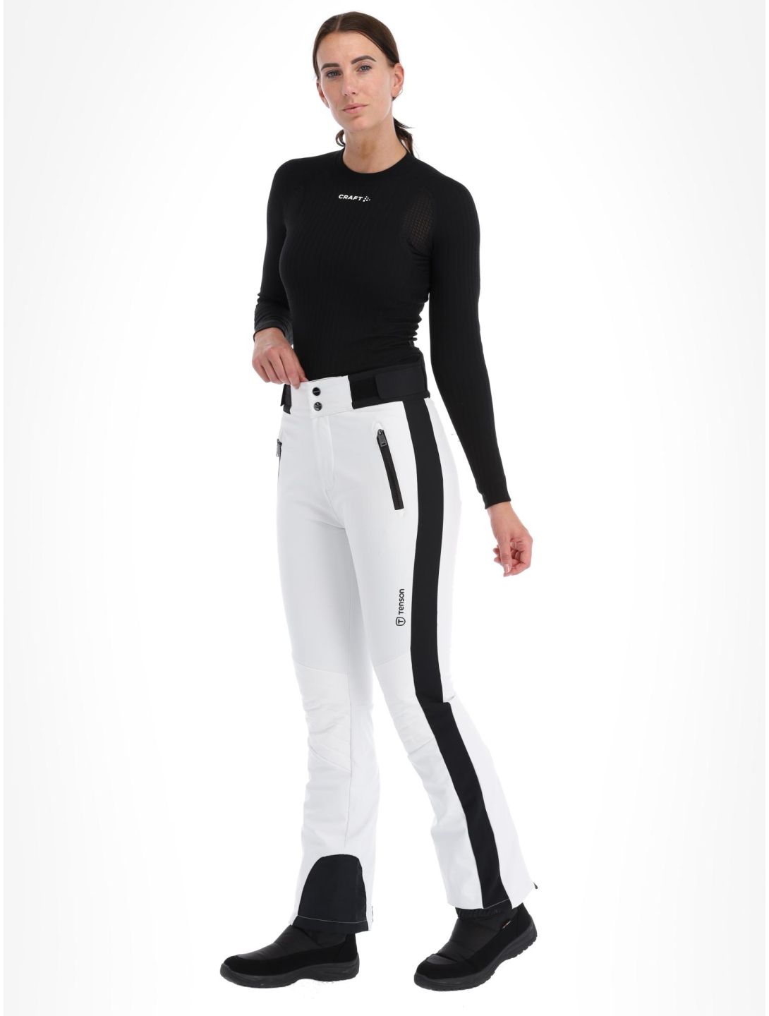 Tenson, Grace softshell ski pants women Bright White white 