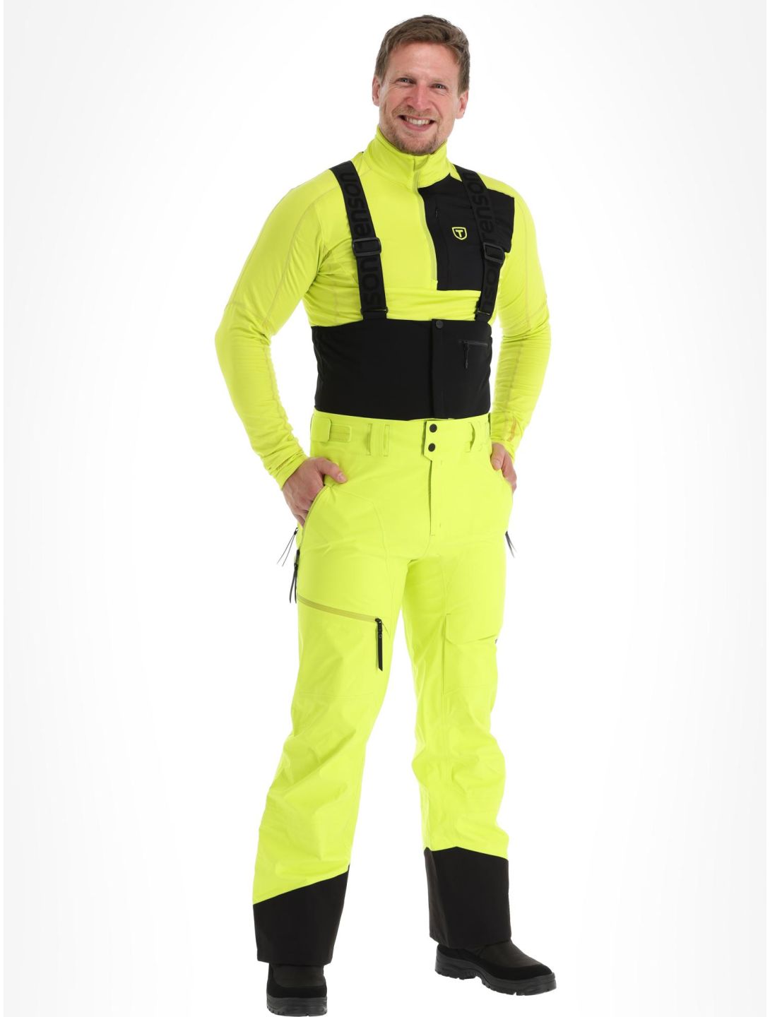 Tenson, Shibui Shell hardshell ski pants men Acid Lemon yellow 