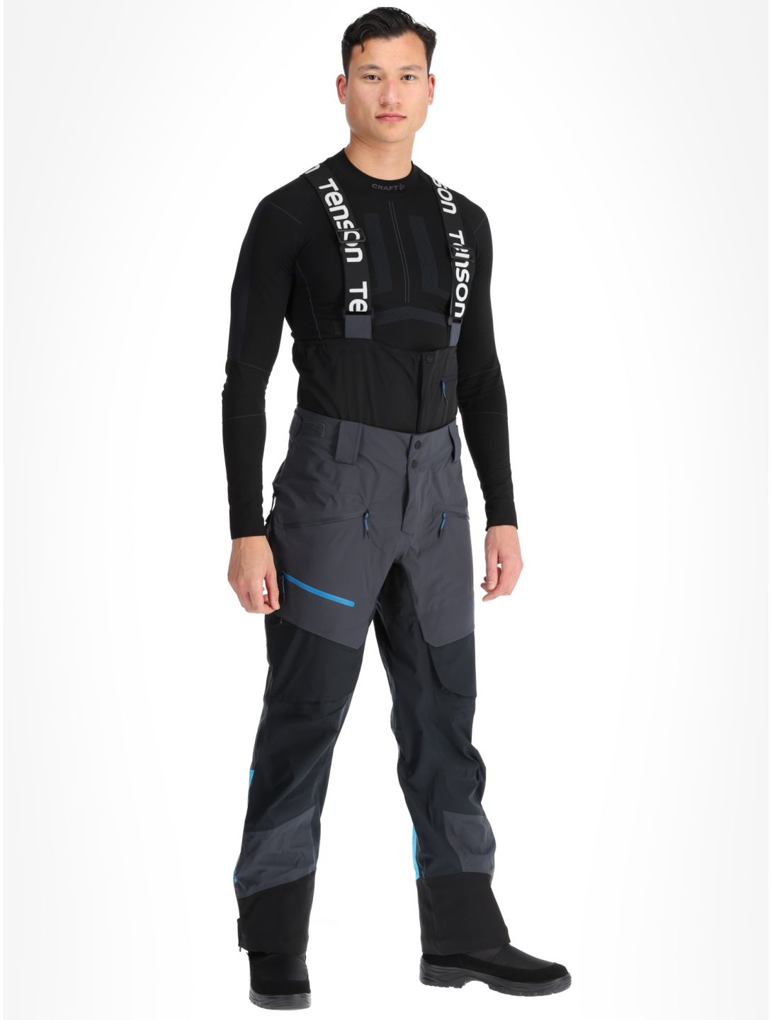 Tenson, Touring Shell hardshell ski pants men Anthracite grey 