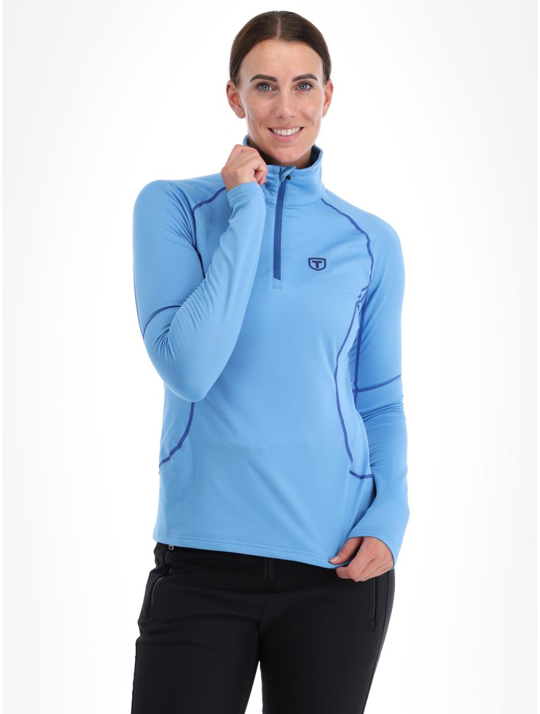 Tenson, Txlite Half Zip pullover women Azure Blue blue 