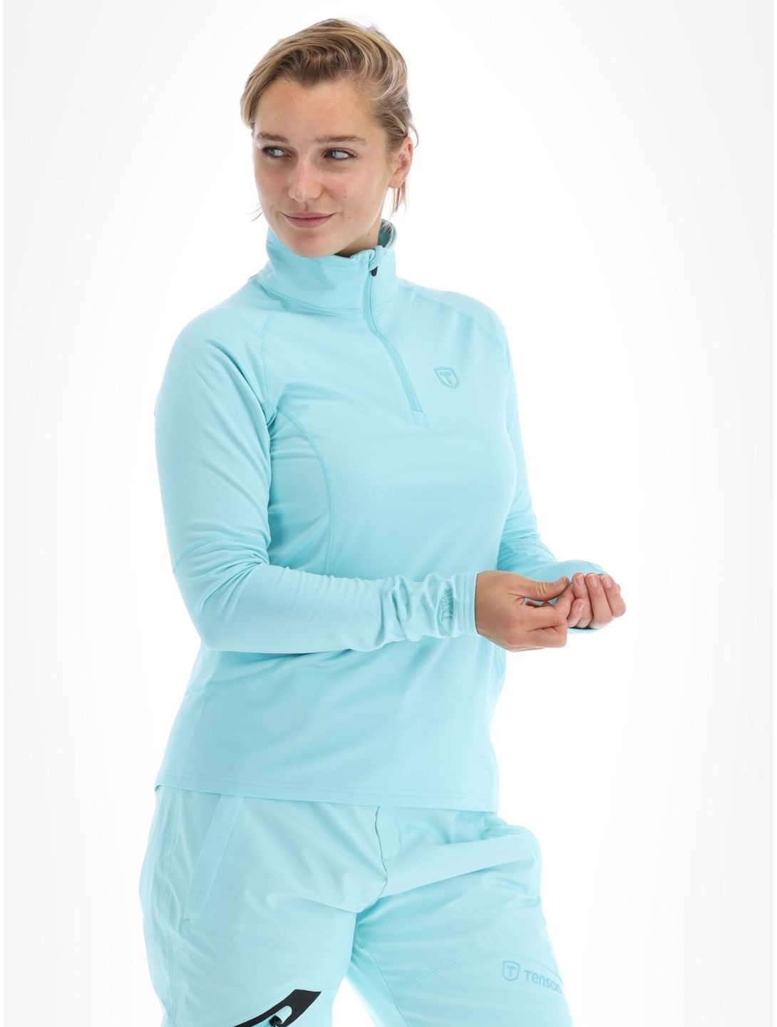 Tenson, Txlite Half Zip pullover women Light Turqoise Turquoise 