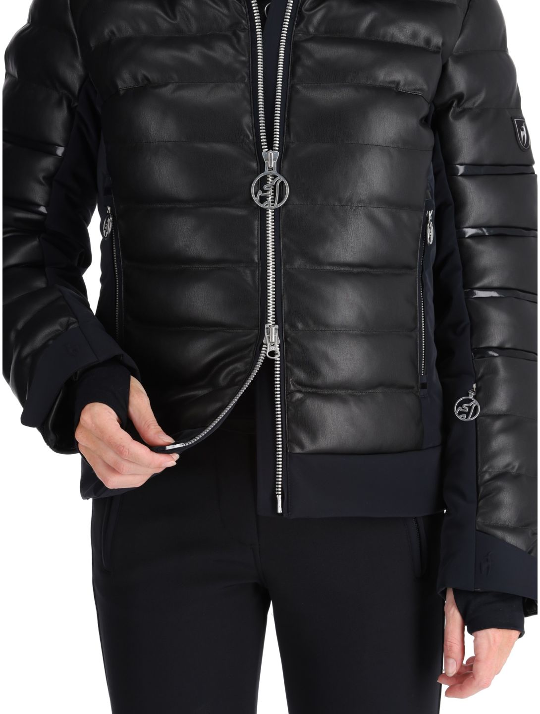 Toni Sailer, Adele Faux Leather ski jacket women Black black 