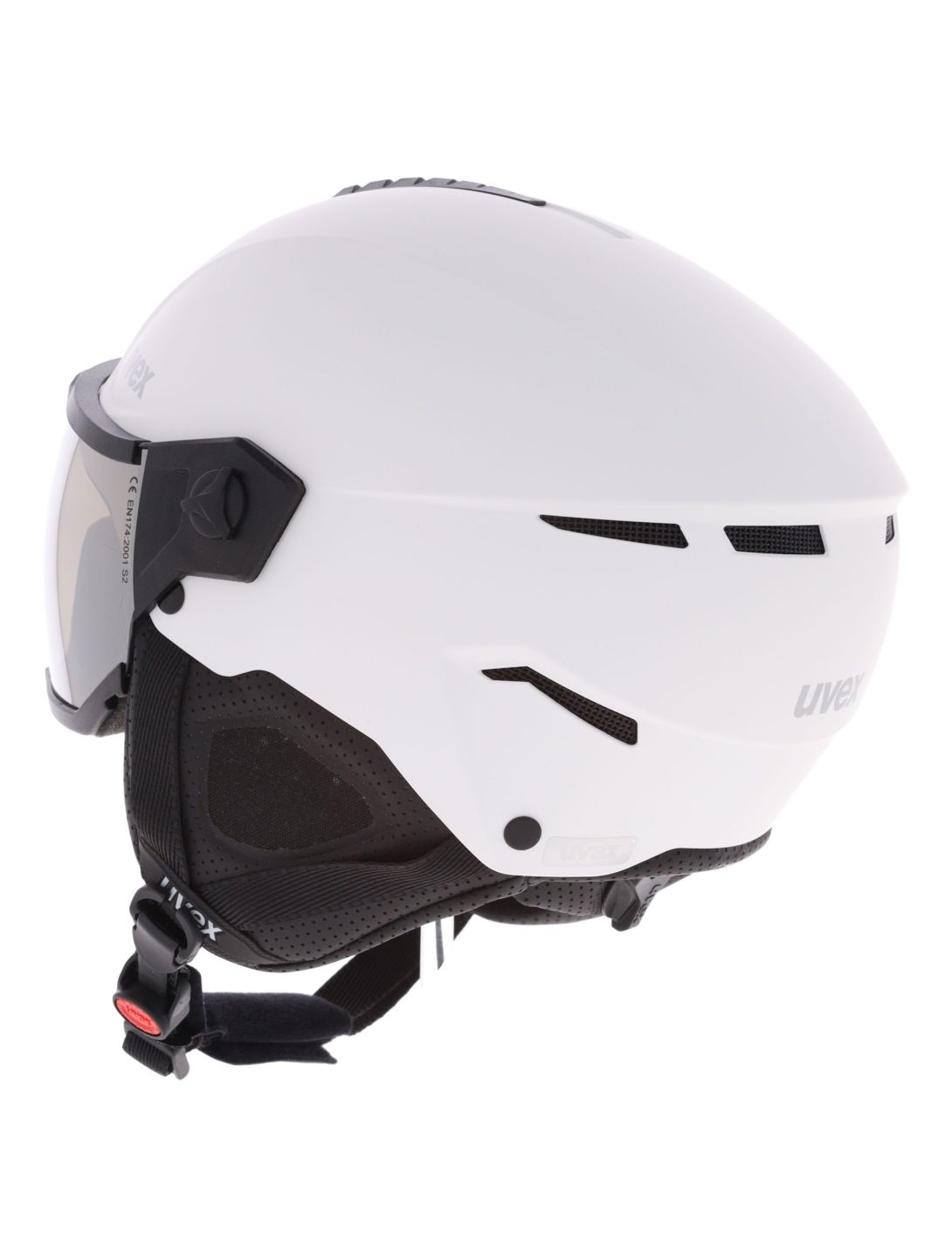 Uvex, Instinct Visor ski helmet with visor unisex White-Black Matt /Mirror Silver black, white 