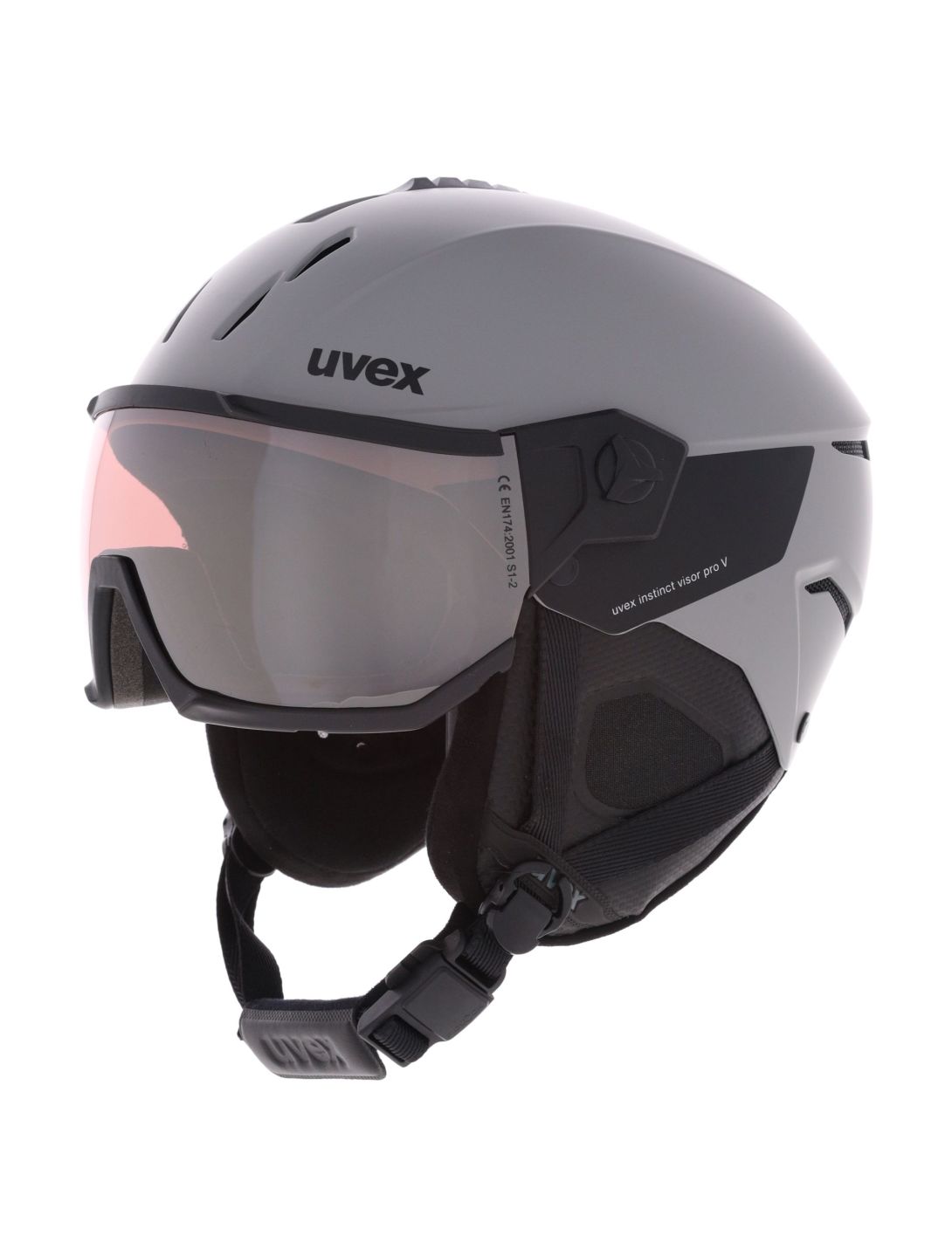 Uvex, Instinct Visor Pro V ski helmet with visor unisex Grey Matt / Silver grey 