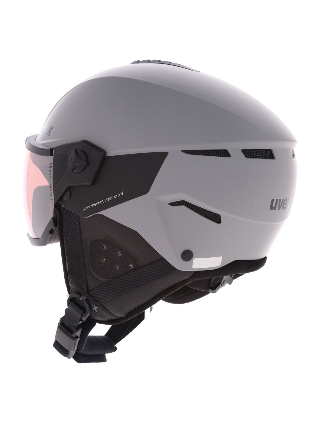 Uvex, Instinct Visor Pro V ski helmet with visor unisex Grey Matt / Silver grey 