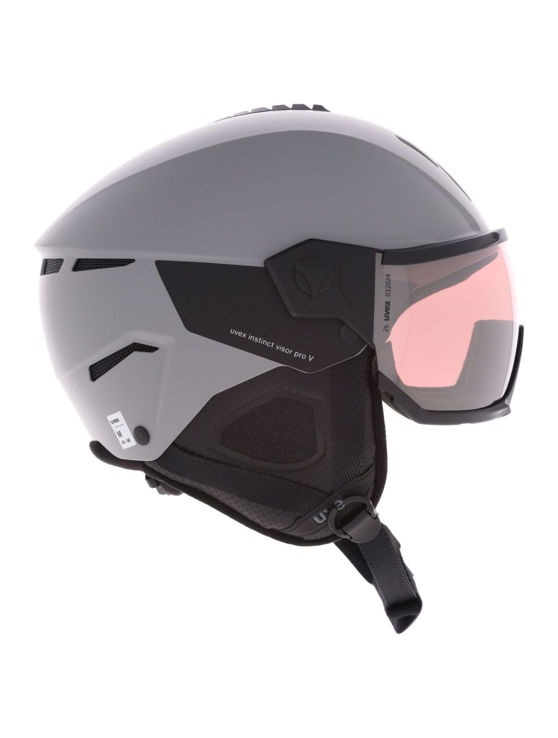 Uvex, Instinct Visor Pro V ski helmet with visor unisex Grey Matt / Silver grey 