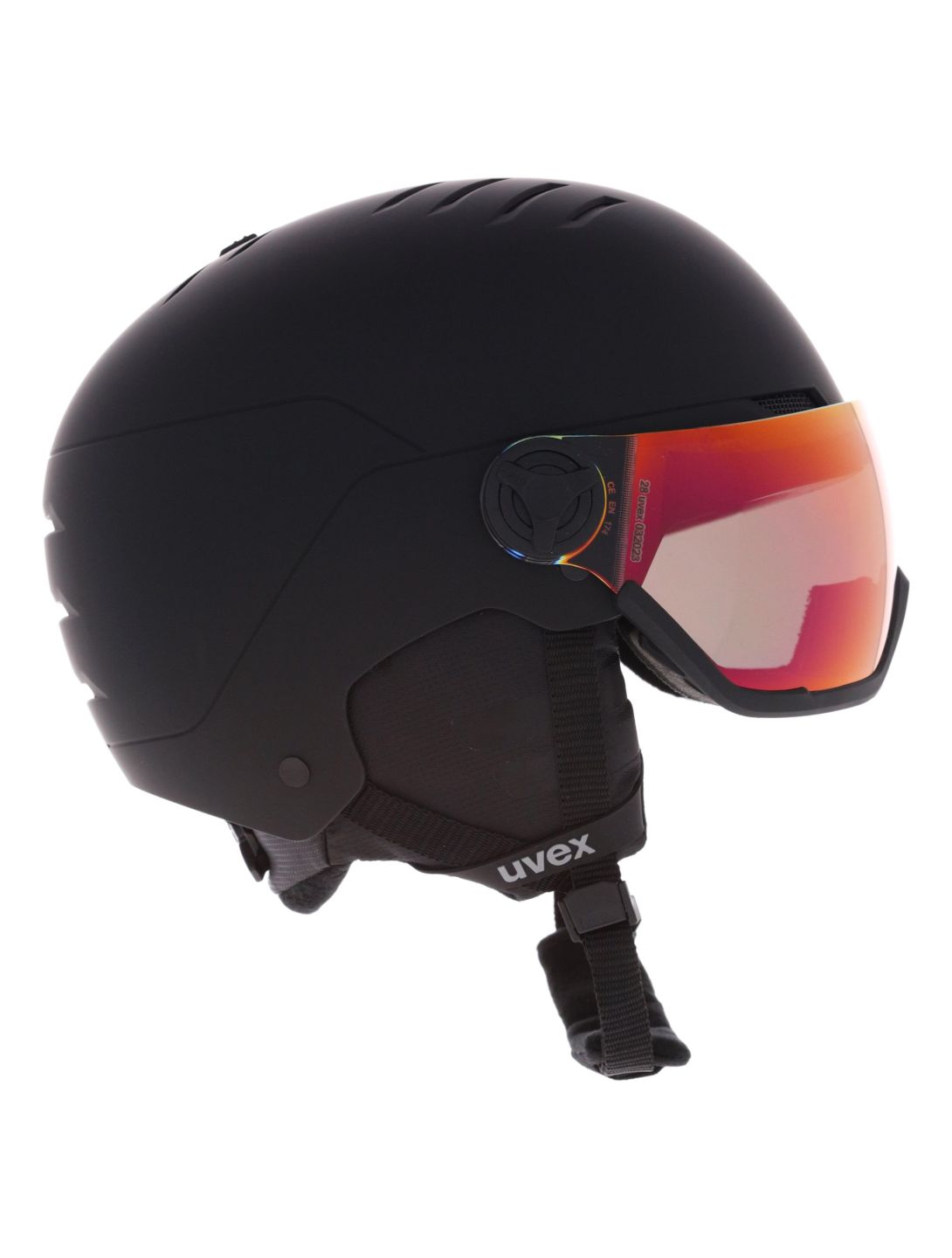 Uvex, Wanted Visor ski helmet with visor unisex Black Matt/ Mirror Red black 