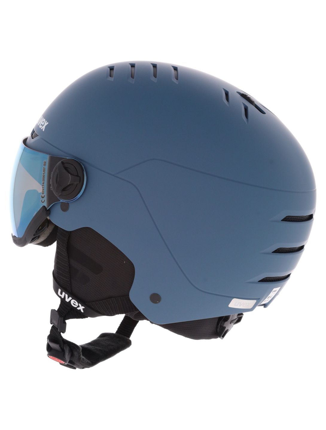 Uvex, Wanted Visor ski helmet with visor unisex Stone Blue / Mirror Blue blue 