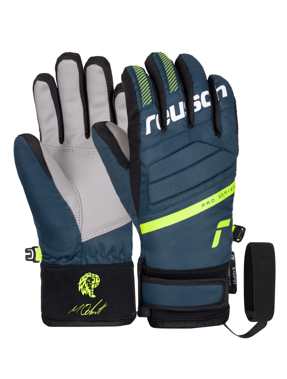 Reusch, Warrior R-TEX® XT ski gloves kids Marco Odermatt blue, yellow 