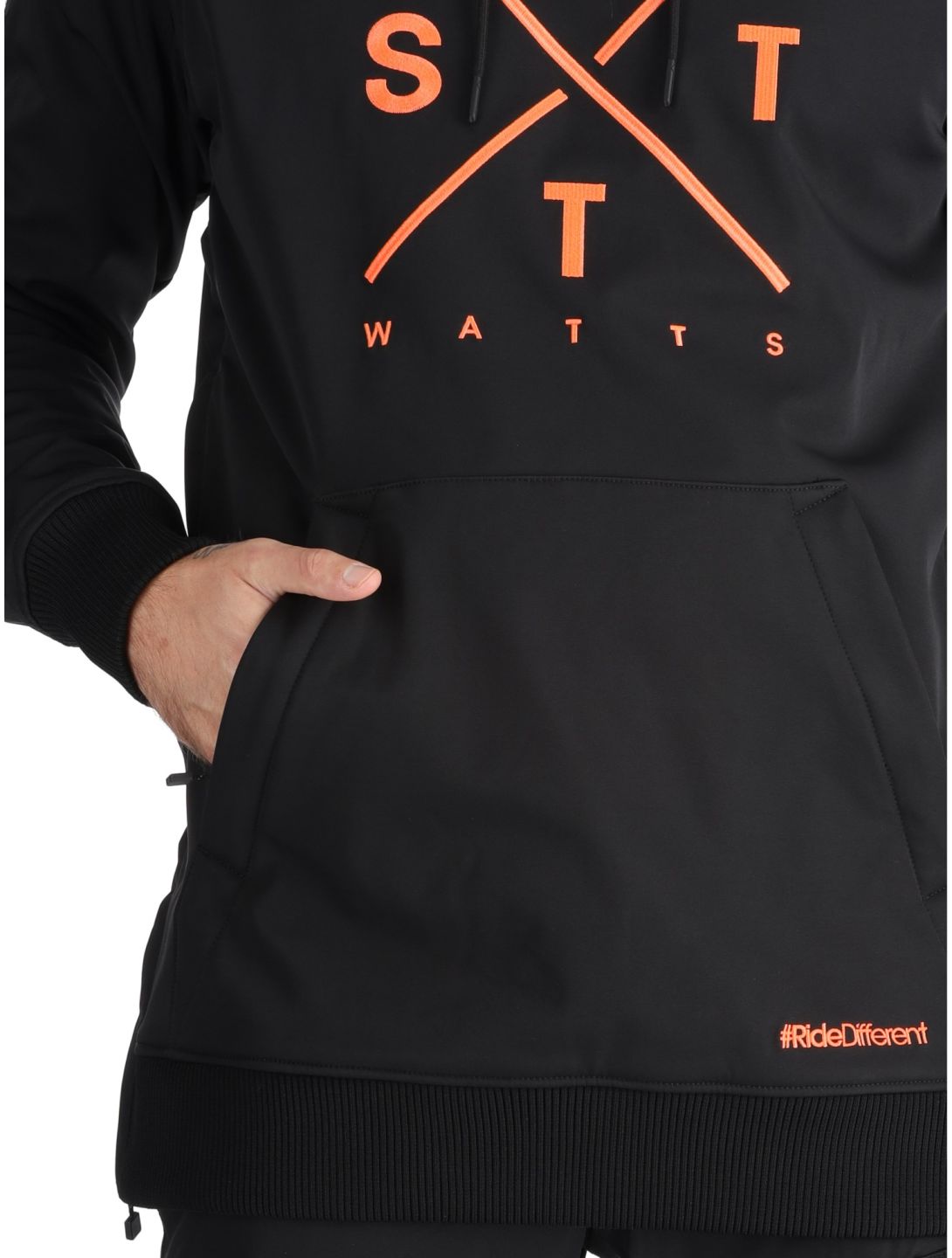 Watts, ORBITAL softshell ski jacket men Black / Fluo Orange black, orange 