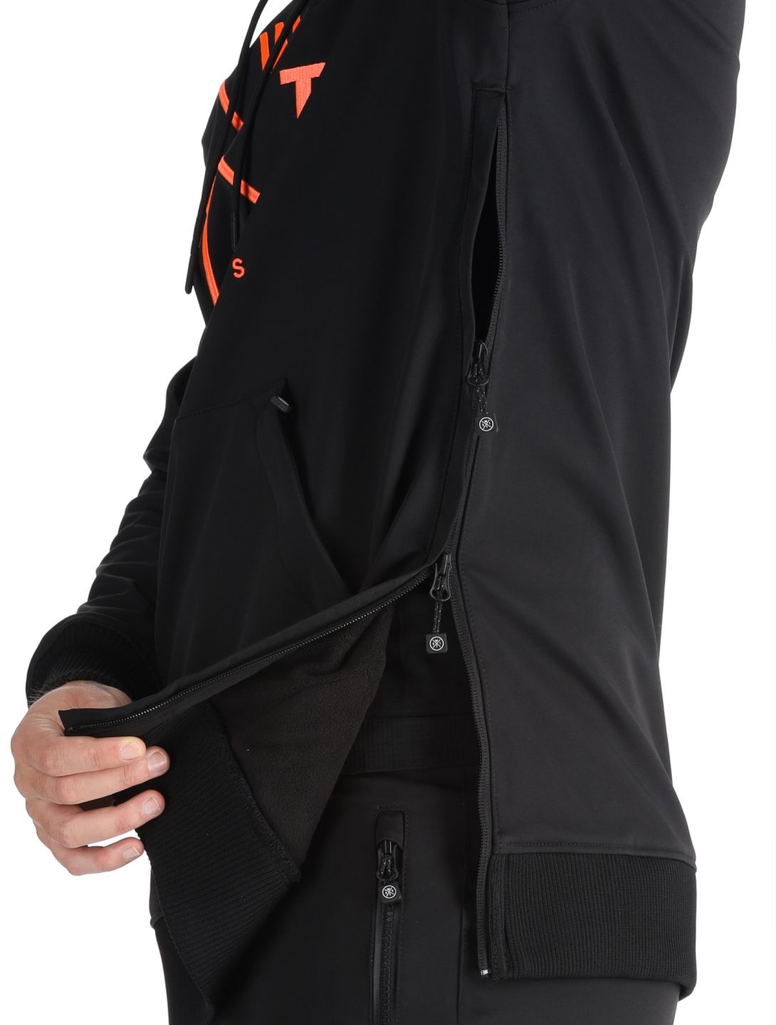 Watts, ORBITAL softshell ski jacket men Black / Fluo Orange black, orange 